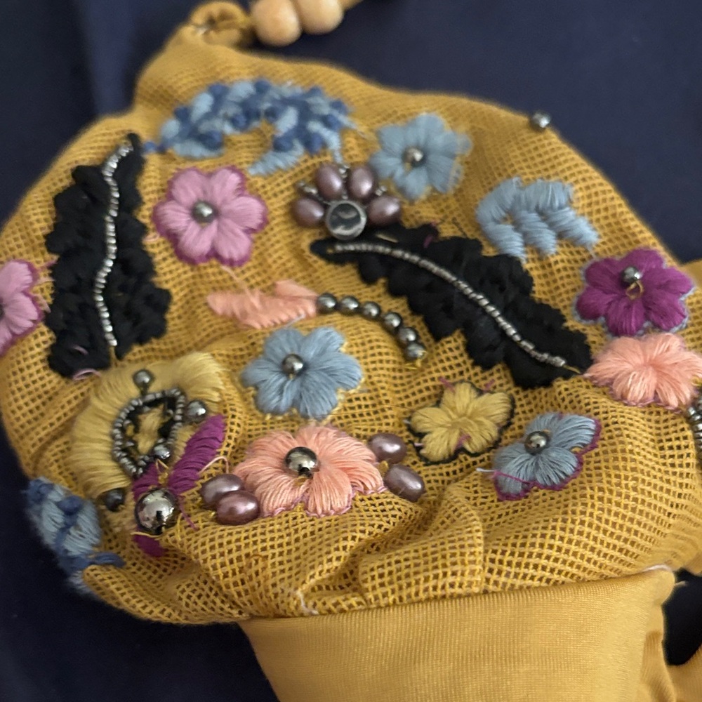 Embroidered Mustard Floral Bralette - Picture 4 of 4